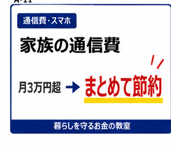 家族の通信費をまとめて節約する方法